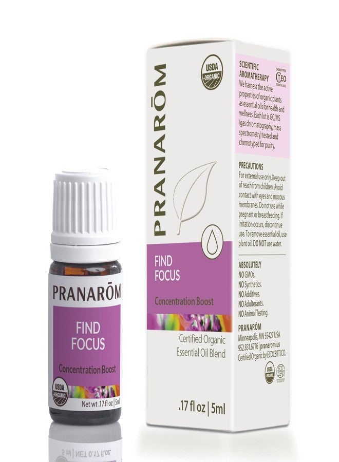 Pranarom - Find Focus Wellness Blend 5ml - Aromatherapy - Natural Focus - Certified Organic, Invigorating Citrus Aroma, Cruelty-Free, Easy Diffusion - Image 1